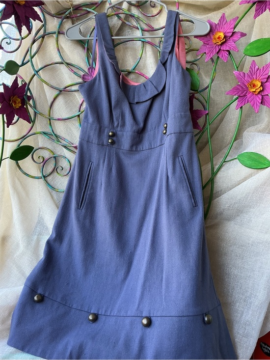 Moulinette Soeurs Dresses & Skirts - Moulinette Soeurs Slate Blue Maxi Dress with Pink Lining